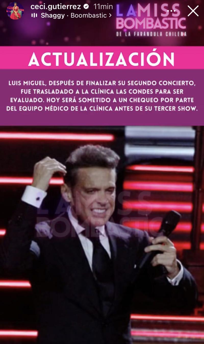 Luis Miguel terminó en urgencias tras segundo show en Chile