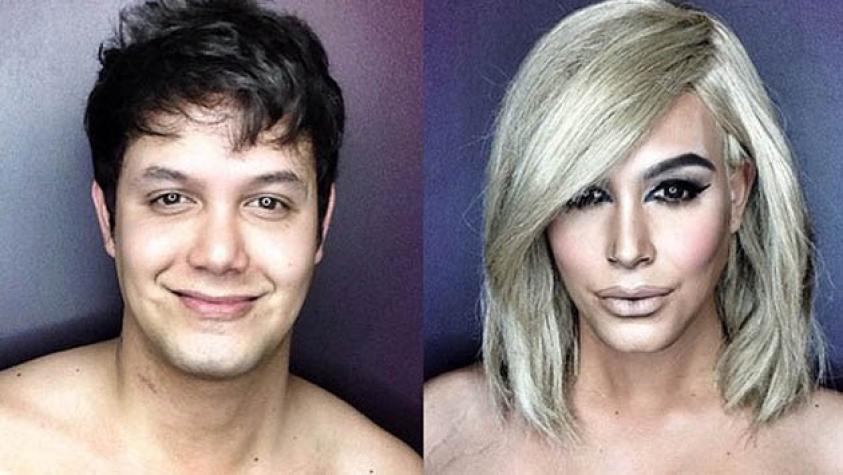 Hombre se transforma en celebridades usando sólo maquillaje