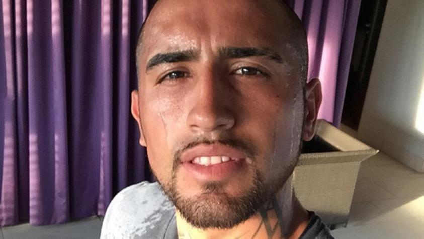 Arturo Vidal posó con sus compañeros del Bayern Munich