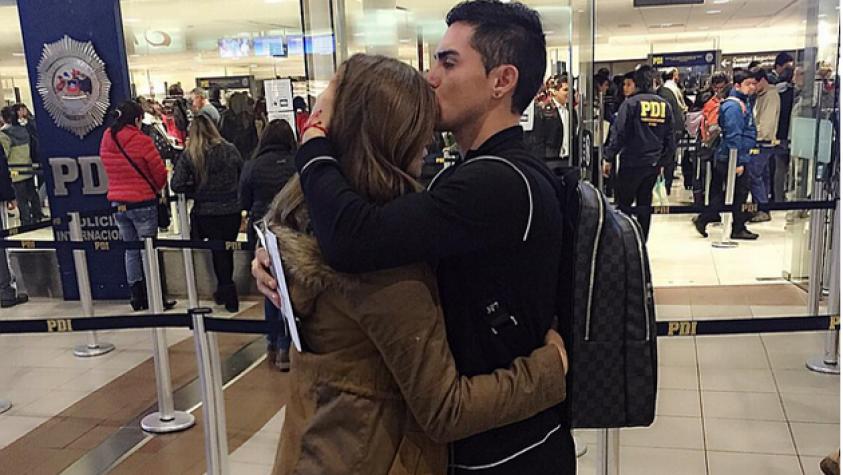 Triste despedida: El adiós de Faloon a Jean Paul Pineda en el aeropuerto de Santiago
