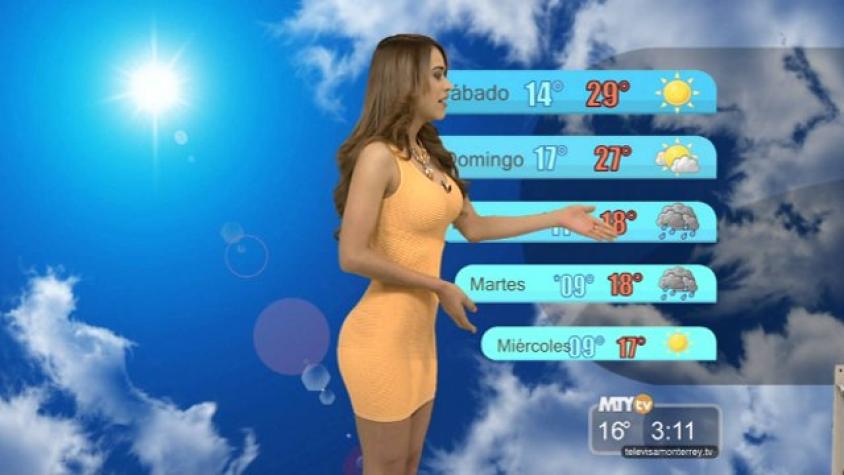Cuestionan a la chica del tiempo más sexy del mundo por osado outfit en reporte