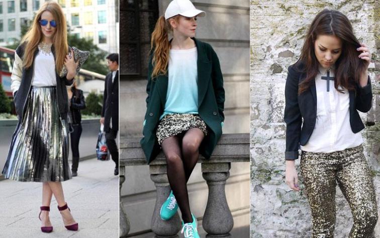 Las lentejuelas se toman los looks de día