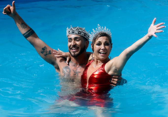 En fotos: así fue el piscinazo de los reyes de Viña 2020