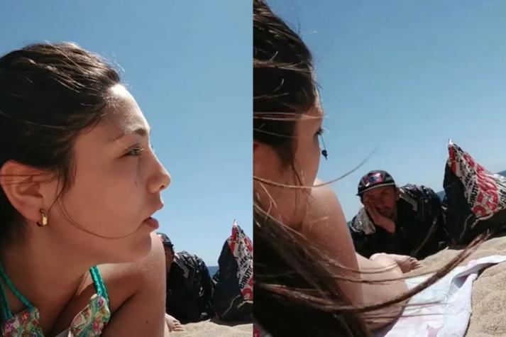 Joven increpa a sujeto que la acosaba en la playa: video es viral
