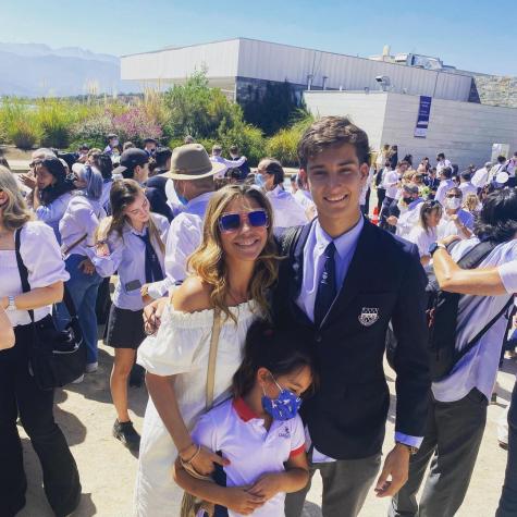 Los elegantes looks de Pancha Merino y su hijo por graduación