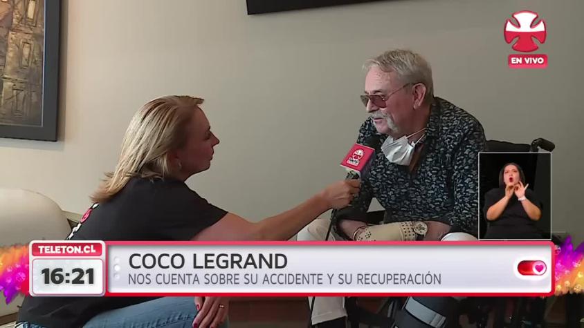 Coco Legrand reaparece en la Teletón tras accidente en moto