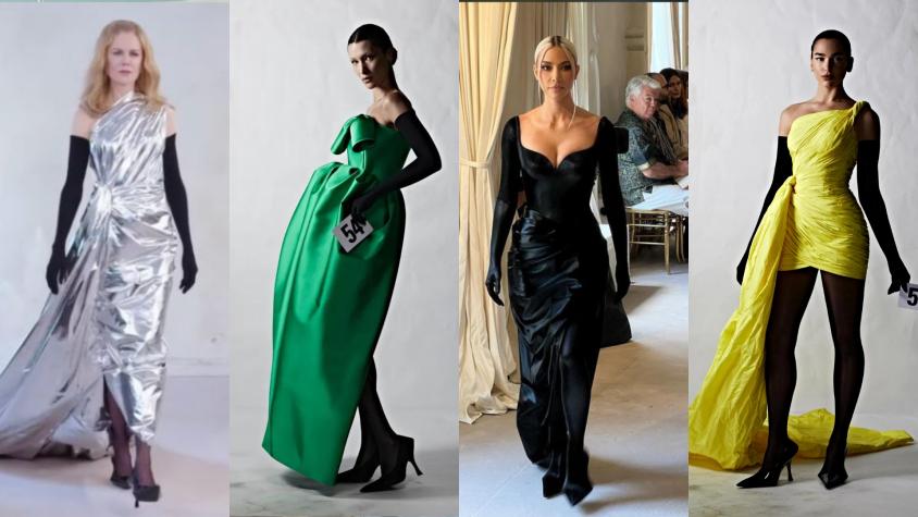 Balenciaga, puro glam: reunió a Nicole Kidman, Dua Lipa y Kim Kardashian