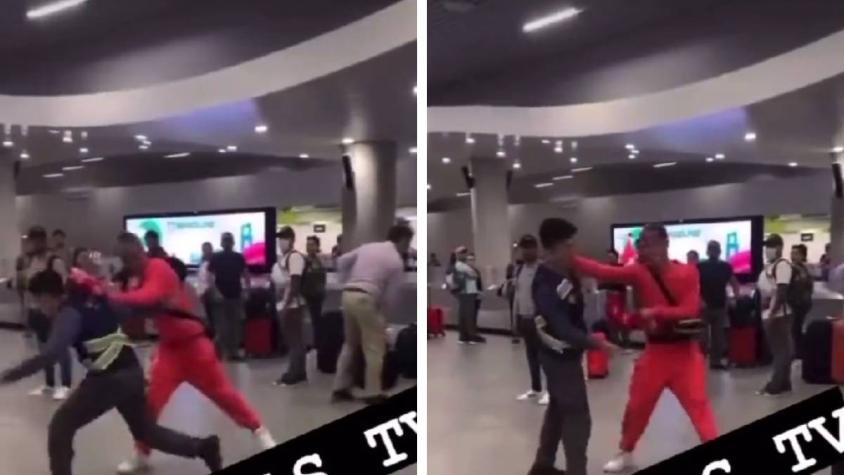 Graban pelea a golpes de AK4:20 con funcionario en aeropuerto de Santiago