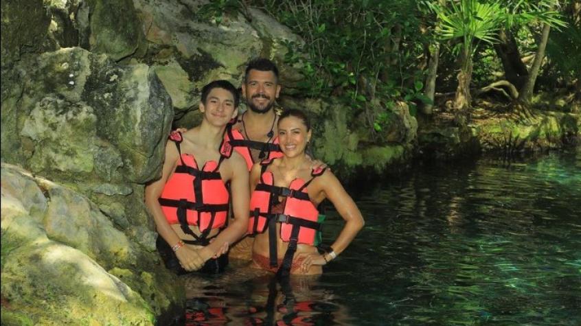 Karen Bejarano y Juan Pedro junto a su hijo Guille
