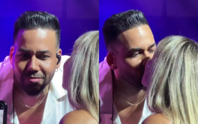 Romeo Santos le robó beso a Sabrina Sosa en pleno concierto