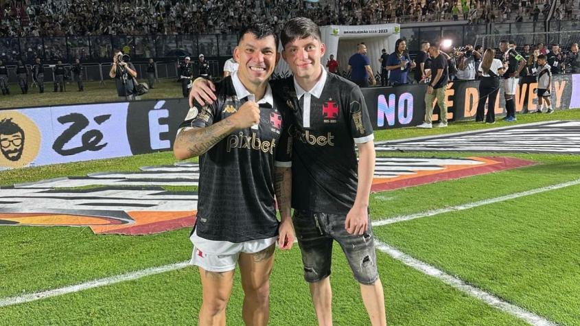 Gary Medel junto a su hijo,  Gary Stevens Medel.