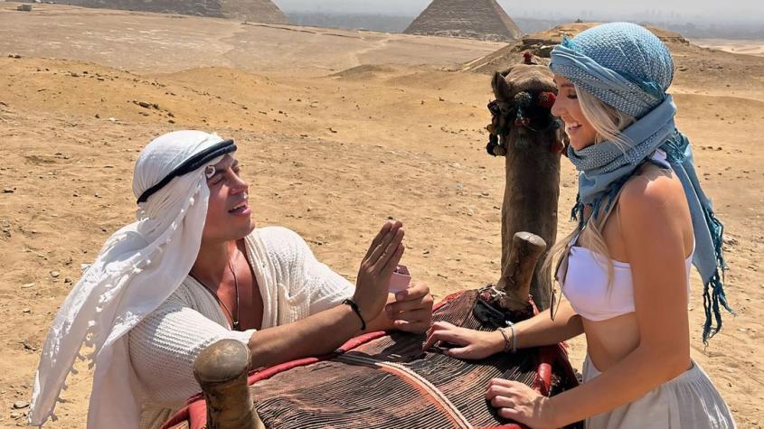 Bruno Zaretti sorprendió a su novia con propuesta de matrimonio en medio de sus vacaciones en Egipto