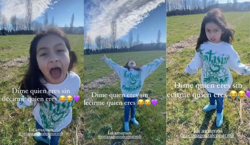 Niña imitó a Oriana y la española la compartió en sus redes sociales: "insuperable imitación"