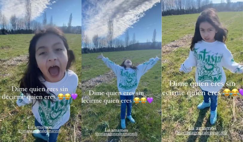 Niña imitó a Oriana y la española la compartió en sus redes sociales: "insuperable imitación" 